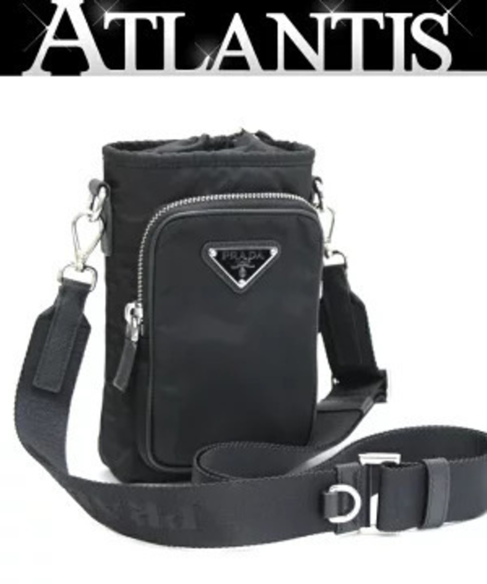 Prada Re Triangle Smartphone Case Shoulder Bag Black
